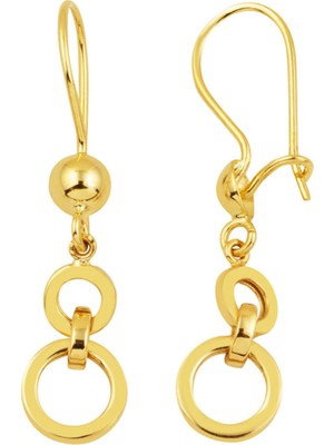 Bilezikci Sallantılı Bayan 14 Ayar Altın Küpe