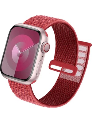 Alstrap Apple Watch 11-10 42MM 5 6 7 8 9 Se Uyumlu 38 40 41MM Kumaş Hasır Cırtlı Kordon