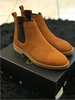 Erkek Süet Hakiki Deri Bot Taba