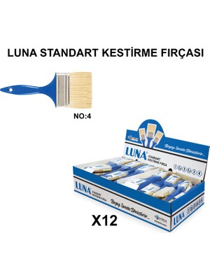 Izmir Fırça Arge Toptan Luna Standart Kestirme Fırçası No 4 - 12 Adet 003057