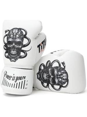 Titan Sport Beyaz Yılanlı Robot Kurukafa Desenli Fgr Model-2 Boks Eldiveni