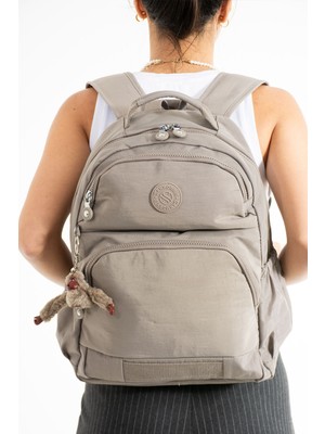 Çanta Trend Sanmorris  Suya Dayanıklı Kumaş Laptop Bölmeli 3 Gözlü Siyah Renkli Okul Seyahat Sırt Çantası