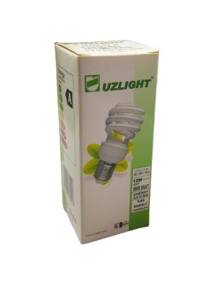 Uzlight 12W Spiral Tasarruflu Ampul Sarı Işık E27 Duy 10'lu Paket