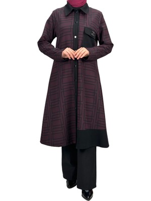 ottomanwear.com Büyük Beden Cep Kombinli Tunik Bordo OTW2110