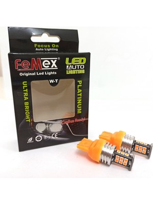 Femex T20 7440/7443 Tek Duy/çit Duy 3030 Chip 24SMD Turuncu LED Turuncu