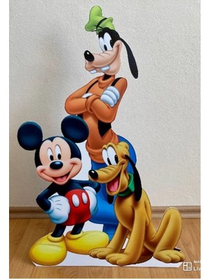 Okart Tasarım Mickey Mouse, Goofy ve Pluto Masaönü Ayaklı Pano