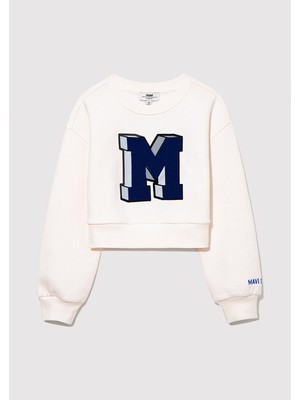 Mavi M Logo Baskılı Beyaz SWEATSHIRT7S10079-70057