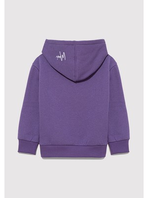 Mavi Kapüşonlu Baskılı Mor SWEATSHIRT7S10054-88135