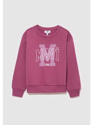 Mavi Logo Baskılı Pembe  SWEATSHIRT7S10050-70651