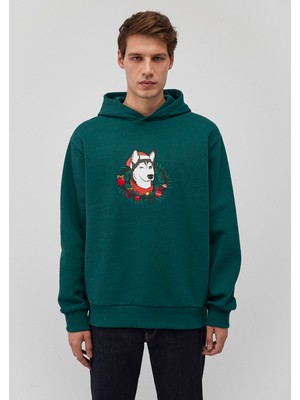 Mavi Yılbaşı Köpek Baskılı Yeşil SWEATSHIRT0S10296-81962