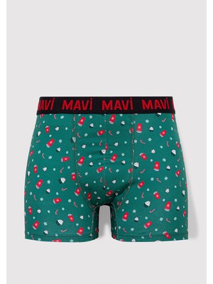 Mavi 2li Yılbaşı Temalı Baskılı Siyah Boxer SETI0911775-900