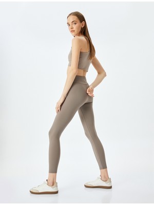 Koton Kadın Yüksek Bel Skinny Fit Spor Tayt Orta Kalınlıkta Cepsiz Tasarım