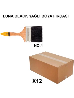 Izmir Fırça Arge Toptan Luna Black Yağlı Boya Fırçası No 4 - 12 Adet 003941