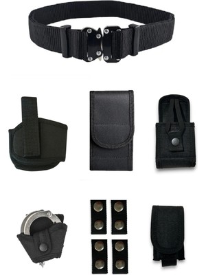 Aksoy Tactical Çelik Tokalı Kobra Palaska Jöak Polis Taktik Set Kemer