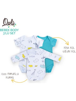 Owli Bebek Body Uzun Kol Zoo Zoo