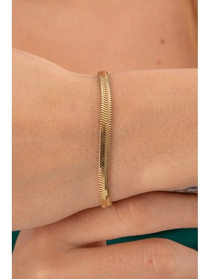 Fiyonk Kuyumculuk 14 Ayar Altın İtalyan Balıksırtı Bileklik 4.20 mm