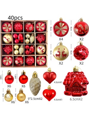 Syoosniq Noel Dekorasyonu Elektroliz Topu Plastik Top Özel Şekilli Boyalı Noel Topu Hediye Noel Ağacı Kolye (Yurt Dışından)