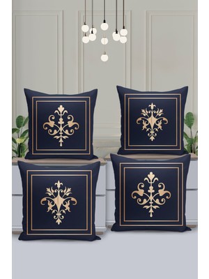 Filamente 4'lü Kırlent Kılıf Seti Yılbaşı Christmas Deseni Çift Taraflı Dijital Baskılı