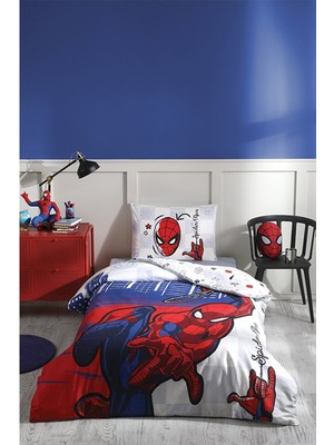 Özdilek Spiderman Blue Tek Kişilik Disney Lisanslı Lastikli Fitted Çarşaf Çocuk Nevresim Takımı