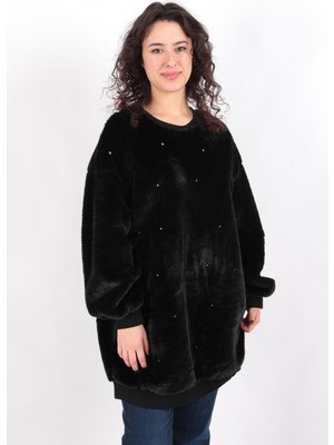 Aynaz 170008 Kadın Peluşlu Sweat Tunik