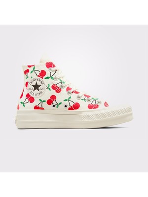 Converse Chuck Taylor All Star Lift Platform Cherries Kadın Krem Sneaker