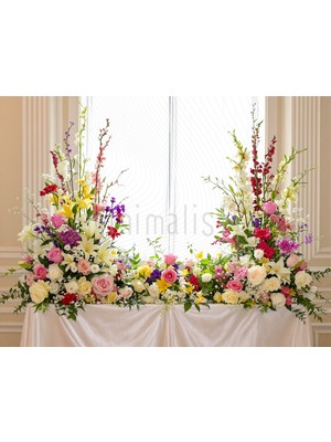 Zarif Çiçek Aranjmanlarıyla 200X150CM Romantik Arka Plan Stüdyo Fonu