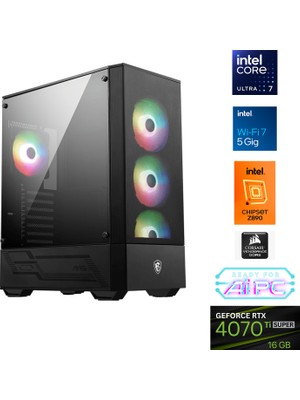 Go Gamer UFE17 Intel Ultra 7 265KF Z890 32GB Ddr5 6000MHZ 1tb Gen4 SSD RTX4070TI Super 240MM Sıvı Soğutma Windows 11 Pro