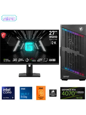 Go Gamer UFE34D Plus Intel Ultra 9 285K Z890 64GB Ddr5 6000MHZ 4tb Gen4 SSD RTX4070TI Super 360MM Sıvı Soğutma Windows 11 Pro Msı 27" 2k Gaming