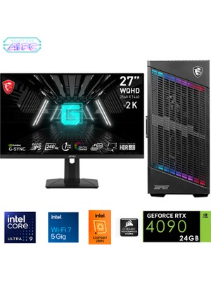 Go Gamer UFE43D Plus Intel Ultra 9 285K Z890 128GB Ddr5 6000MHZ 4tb Gen4 SSD RTX4090 360MM Sıvı Soğutma Windows 11 Pro Msı 27" 2k Gaming