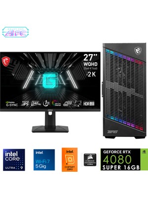 Go Gamer UFE39D Plus Intel Ultra 9 285K Z890 128GB Ddr5 6000MHZ 4tb Gen4 SSD RTX4080 Super 360MM Sıvı Soğutma Windows 11 Pro Msı 27" 2k Gaming