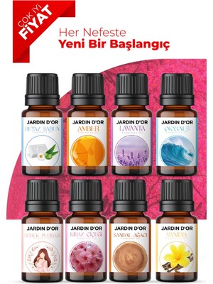 Jardin D'or 8'li Esansiyel Koku Yağı Seti Meditasyon ve Yoga İçin Uygun 8x