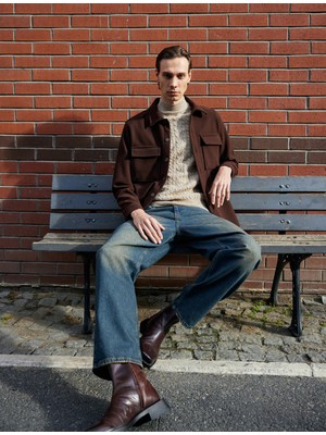 Koton Gömlek Ceket Uzun Kollu Düğmeli Kapaklı Cep Detaylı