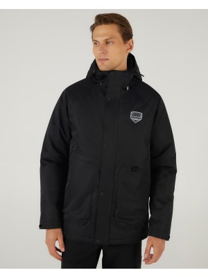 Skechers M Outerwear Coated Jacket Erkek Siyah Mont S242045-001