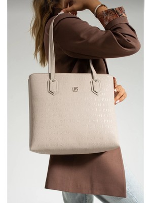 Just Polo Kadın Taş Rengi Büyük Boy El ve Omuz ÇANTASI-4028