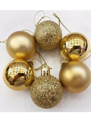 Yılbaşı Süsü 10 cm Gold Toplar, Yılbaşı Ağacı Süsü Çam Ağacı Süsü Noel Ağacı Süsü