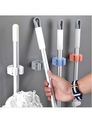 Cocoloco Home 4 Adet Duvara Monte Paspas Süpürge Fırça Mop Askısı Sap Tutucu