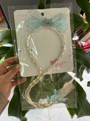 EyER Shoping Elsa Figürlü Yapay Saçlı Vip Taç
