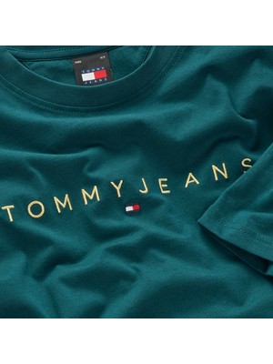 Tommy Hılfıger Tjm Reg Gold Lınear Logo Tee Ext T-Shirt