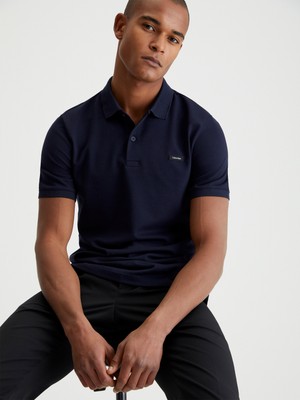 Calvın Kleın Stretch Pıque Slım Button Polo Polo Yaka T-Shirt