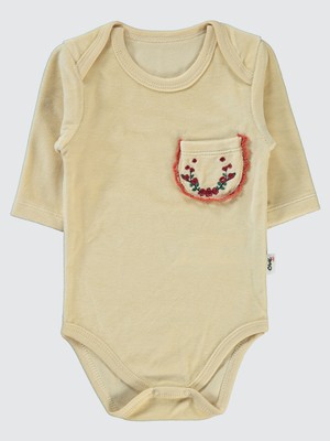 Civil Baby Kız Bebek Çıtçıtlı Badi 1-18 Ay Sütlü Kahve