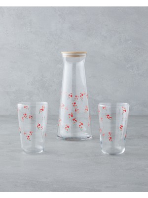 Bloom Cam 3 Parça Su Takımı 1150 ml + 400 ml Kırmızı