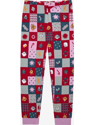 Penti Kız Çocuk Patchwork Termal Çok Renkli Pijama Takımı