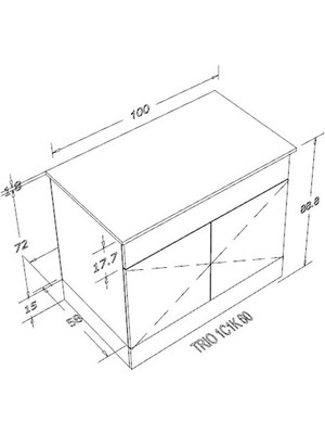 Ege 100 cm Mdf Çok Amaçlı Mutfak Alt Dolabı