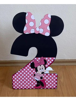 Okart Tasarım Minnie Mouse “2” Masaüstü Ayaklı Pano