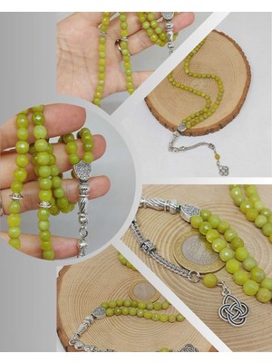Peridot (Zebercet) Taşı Faset Kesim 99LUK Tesbih 6mm (5650)