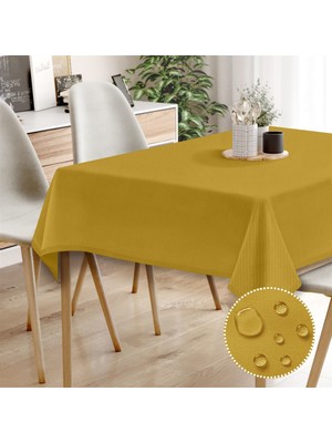 Monolisse Canvas Sıvı Geçirmez Leke Tutmaz Hardal Masa Örtüsü