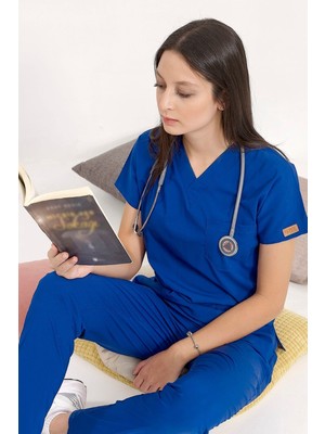 BRL Üniforma Gece Mavisi Likralı Doktor ve Hemşire Forması Unisex Cerrahi Takım | Brl Scruble