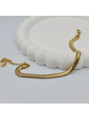 Gold Renk Balık Sırtı Model Bileklik