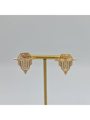 Gold Çelik Serenay Serisi Taşlı Kadın Küpe
