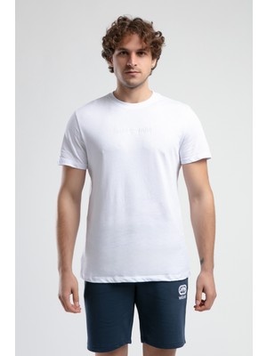 Ecko Unltd. ECKO UNLTD Empıre Beyaz Bisiklet Yaka Nakışlı Standard Fit Erkek Tshirt